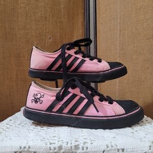 Vintage UNISEX Duanes Peters 1986 Vision Street Wear Pink Skate Shoes Sz6 Skulls